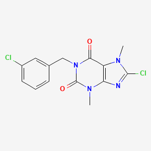 8-Chloro-1-[(3-chlorophenyl)methyl]-3,7-dimethylpurine-2,6-dione