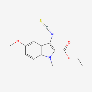 molecular formula C14H14N2O3S B12501099 ethyl 3-isothiocyanato-5-methoxy-1-methyl-1H-indole-2-carboxylate 