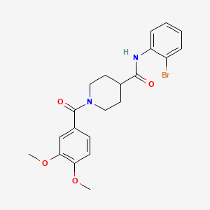 molecular formula C21H23BrN2O4 B12501135 N-(2-bromophenyl)-1-(3,4-dimethoxybenzoyl)piperidine-4-carboxamide 