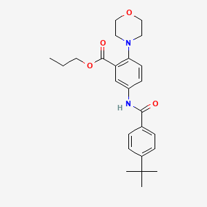 molecular formula C25H32N2O4 B12501212 Propyl 5-{[(4-tert-butylphenyl)carbonyl]amino}-2-(morpholin-4-yl)benzoate 