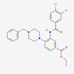 Ethyl 4-(4-benzylpiperazin-1-yl)-3-{[(3,4-dichlorophenyl)carbonyl]amino}benzoate