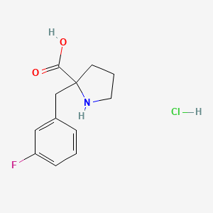 molecular formula C12H15ClFNO2 B12501337 2-[(3-Fluorophenyl)methyl]pyrrolidine-2-carboxylic acid hydrochloride 