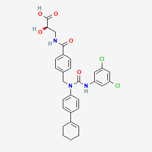 molecular formula C30H29Cl2N3O5 B1250143 (2r)-N-[4-({4-(1-cyclohexen-1-yl)[(3,5-dichloroanilino)carbonyl]anilino}methyl)benzoyl]-2-hydroxy-beta-alanine 