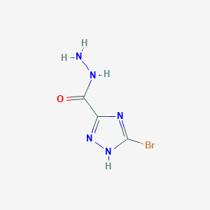 molecular formula C3H4BrN5O B12501464 5-Bromo-1H-1,2,4-triazole-3-carbohydrazide 