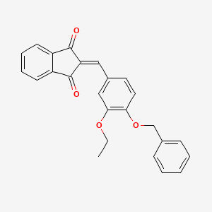 molecular formula C25H20O4 B12501468 2-[4-(benzyloxy)-3-ethoxybenzylidene]-1H-indene-1,3(2H)-dione 