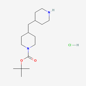 molecular formula C16H31ClN2O2 B12501561 tert-Butyl 4-(piperidin-4-ylmethyl)piperidine-1-carboxylate hydrochloride 