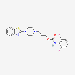 molecular formula C21H22F2N4O2S B1250165 3-[4-(1,3-benzothiazol-2-yl)piperazin-1-yl]propyl N-(2,6-difluorophenyl)carbamate 