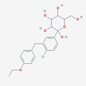 molecular formula C21H25ClO7 B12501848 2-{4-Chloro-3-[(4-ethoxyphenyl)methyl]phenyl}-6-(hydroxymethyl)oxane-2,3,4,5-tetrol 