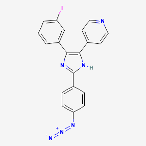 molecular formula C20H13IN6 B1250185 4-[2-(4-azidophenyl)-4-(3-iodophenyl)-1H-imidazol-5-yl]pyridine 