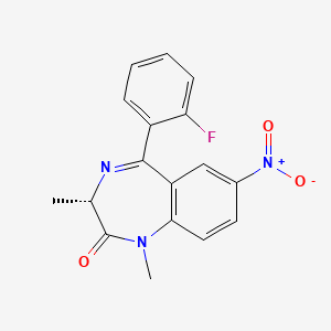 molecular formula C17H14FN3O3 B1250191 (S)-5-(o-fluorophenyl)-1,3-dihydro-1,3-dimethyl-7-nitro-2H-1,4-benzodiazepin-2-one 