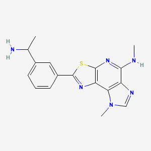 4-[3-(1-aminoethyl)phenyl]-N,12-dimethyl-5-thia-3,7,10,12-tetrazatricyclo[7.3.0.02,6]dodeca-1(9),2(6),3,7,10-pentaen-8-amine