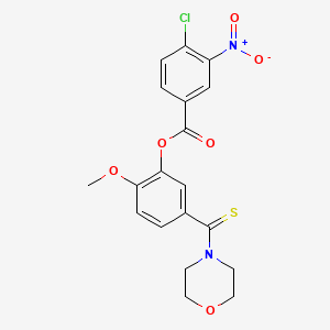 molecular formula C19H17ClN2O6S B12501932 2-Methoxy-5-(morpholin-4-ylcarbonothioyl)phenyl 4-chloro-3-nitrobenzoate 