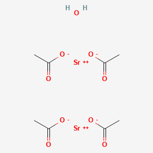 Distrontium(2+) tetrakis(acetate ion) hydrate