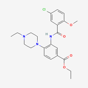 Ethyl 3-{[(5-chloro-2-methoxyphenyl)carbonyl]amino}-4-(4-ethylpiperazin-1-yl)benzoate