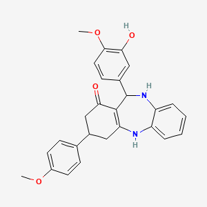 11-(3-hydroxy-4-methoxyphenyl)-3-(4-methoxyphenyl)-2,3,4,5,10,11-hexahydro-1H-dibenzo[b,e][1,4]diazepin-1-one