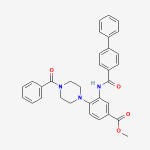 Methyl 3-[(biphenyl-4-ylcarbonyl)amino]-4-[4-(phenylcarbonyl)piperazin-1-yl]benzoate