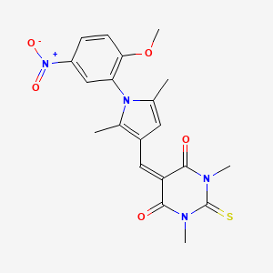 5-{[1-(2-methoxy-5-nitrophenyl)-2,5-dimethyl-1H-pyrrol-3-yl]methylidene}-1,3-dimethyl-2-thioxodihydropyrimidine-4,6(1H,5H)-dione