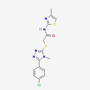 2-{[5-(4-chlorophenyl)-4-methyl-4H-1,2,4-triazol-3-yl]sulfanyl}-N-(4-methyl-1,3-thiazol-2-yl)acetamide