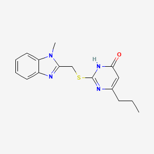 molecular formula C16H18N4OS B12502072 2-[(1-methylbenzimidazol-2-yl)methylsulfanyl]-6-propyl-1H-pyrimidin-4-one 