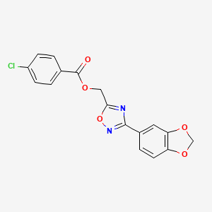 [3-(1,3-Benzodioxol-5-yl)-1,2,4-oxadiazol-5-yl]methyl 4-chlorobenzoate