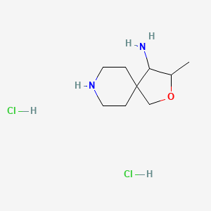 molecular formula C9H20Cl2N2O B12502222 3-Methyl-2-oxa-8-azaspiro[4.5]decan-4-amine dihydrochloride 