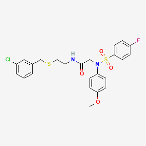 N-{2-[(3-chlorobenzyl)sulfanyl]ethyl}-N~2~-[(4-fluorophenyl)sulfonyl]-N~2~-(4-methoxyphenyl)glycinamide