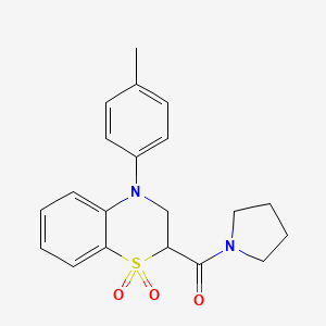 [4-(4-methylphenyl)-1,1-dioxido-3,4-dihydro-2H-1,4-benzothiazin-2-yl](pyrrolidin-1-yl)methanone