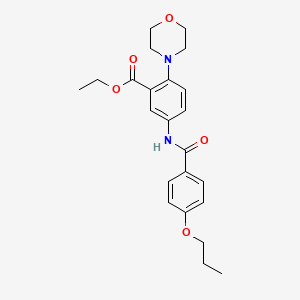 molecular formula C23H28N2O5 B12502422 Ethyl 2-(morpholin-4-yl)-5-{[(4-propoxyphenyl)carbonyl]amino}benzoate 