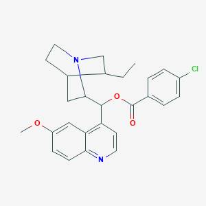 {5-Ethyl-1-azabicyclo[2.2.2]octan-2-yl}(6-methoxyquinolin-4-yl)methyl 4-chlorobenzoate