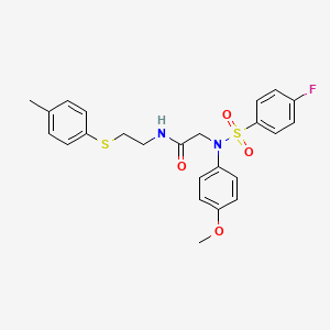 2-[N-(4-methoxyphenyl)-4-fluorobenzenesulfonamido]-N-{2-[(4-methylphenyl)sulfanyl]ethyl}acetamide