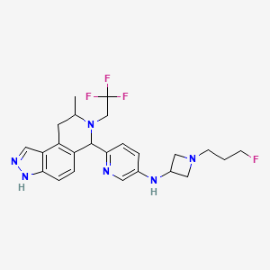 N-[1-(3-fluoropropyl)azetidin-3-yl]-6-[8-methyl-7-(2,2,2-trifluoroethyl)-3,6,8,9-tetrahydropyrazolo[4,3-f]isoquinolin-6-yl]pyridin-3-amine