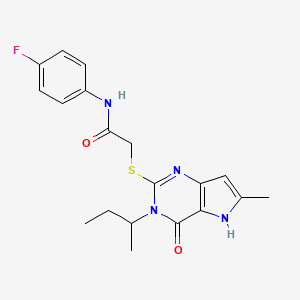 2-{[3-(butan-2-yl)-6-methyl-4-oxo-4,5-dihydro-3H-pyrrolo[3,2-d]pyrimidin-2-yl]sulfanyl}-N-(4-fluorophenyl)acetamide