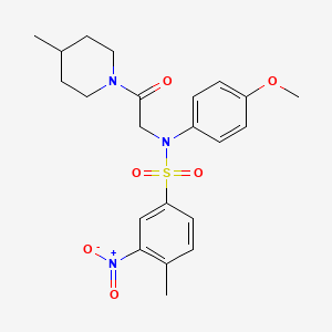 N-(4-methoxyphenyl)-4-methyl-N-[2-(4-methylpiperidin-1-yl)-2-oxoethyl]-3-nitrobenzenesulfonamide