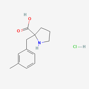 2-[(3-Methylphenyl)methyl]pyrrolidine-2-carboxylic acid hydrochloride