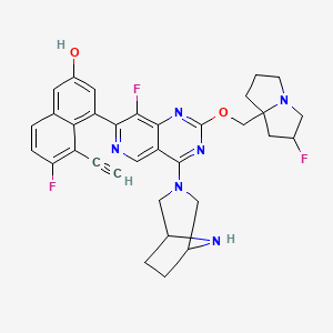 4-(4-{3,8-Diazabicyclo[3.2.1]octan-3-yl}-8-fluoro-2-[(2-fluoro-hexahydropyrrolizin-7a-yl)methoxy]pyrido[4,3-d]pyrimidin-7-yl)-5-ethynyl-6-fluoronaphthalen-2-ol