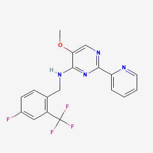 N-(4-Fluoro-2-(trifluoromethyl)benzyl)-5-methoxy-2-(pyridin-2-yl)pyrimidin-4-amine