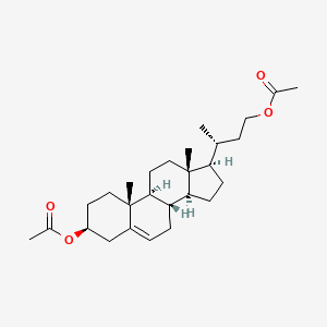 molecular formula C27H42O4 B1250253 [(3R)-3-[(3S,8S,9S,10R,13R,14S,17R)-3-Acetyloxy-10,13-dimethyl-2,3,4,7,8,9,11,12,14,15,16,17-dodecahydro-1H-cyclopenta[a]phenanthren-17-yl]butyl] acetate CAS No. 64907-37-5
