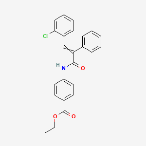 Ethyl 4-[[3-(2-chlorophenyl)-1-oxo-2-phenyl-2-propen-1-yl]amino]benzoate