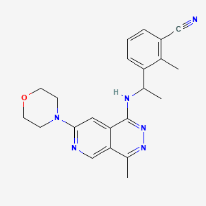 2-Methyl-3-(1-{[4-methyl-7-(morpholin-4-yl)pyrido[3,4-d]pyridazin-1-yl]amino}ethyl)benzonitrile