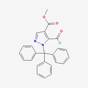 molecular formula C25H20N2O3 B12502649 Methyl 5-formyl-1-trityl-1H-pyrazole-4-carboxylate 