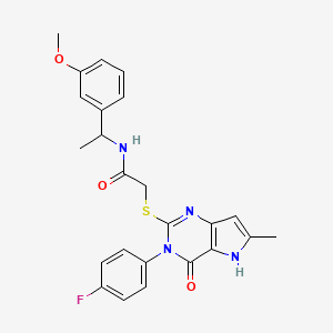 2-{[3-(4-fluorophenyl)-6-methyl-4-oxo-4,5-dihydro-3H-pyrrolo[3,2-d]pyrimidin-2-yl]sulfanyl}-N-[1-(3-methoxyphenyl)ethyl]acetamide