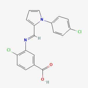 4-chloro-3-({(E)-[1-(4-chlorophenyl)-1H-pyrrol-2-yl]methylidene}amino)benzoic acid