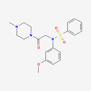 molecular formula C20H25N3O4S B12502696 N-(3-methoxyphenyl)-N-[2-(4-methylpiperazin-1-yl)-2-oxoethyl]benzenesulfonamide 