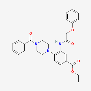 Ethyl 3-[(phenoxyacetyl)amino]-4-[4-(phenylcarbonyl)piperazin-1-yl]benzoate