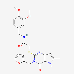 N-(3,4-dimethoxybenzyl)-2-{[3-(furan-2-ylmethyl)-6-methyl-4-oxo-4,5-dihydro-3H-pyrrolo[3,2-d]pyrimidin-2-yl]sulfanyl}acetamide