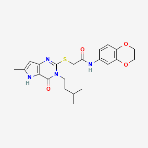 N-(2,3-dihydro-1,4-benzodioxin-6-yl)-2-{[6-methyl-3-(3-methylbutyl)-4-oxo-4,5-dihydro-3H-pyrrolo[3,2-d]pyrimidin-2-yl]sulfanyl}acetamide