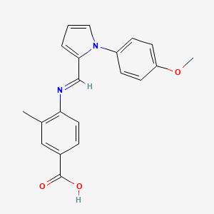 4-({(E)-[1-(4-methoxyphenyl)-1H-pyrrol-2-yl]methylidene}amino)-3-methylbenzoic acid