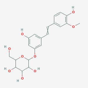 2-{3-Hydroxy-5-[2-(4-hydroxy-3-methoxyphenyl)ethenyl]phenoxy}-6-(hydroxymethyl)oxane-3,4,5-triol