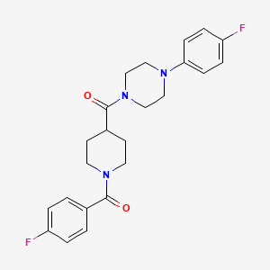 molecular formula C23H25F2N3O2 B12502884 (4-Fluorophenyl)(4-{[4-(4-fluorophenyl)piperazin-1-yl]carbonyl}piperidin-1-yl)methanone 