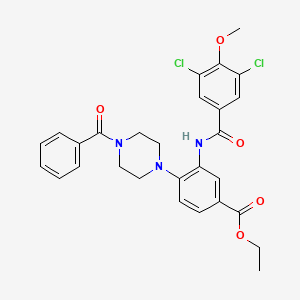 Ethyl 3-{[(3,5-dichloro-4-methoxyphenyl)carbonyl]amino}-4-[4-(phenylcarbonyl)piperazin-1-yl]benzoate